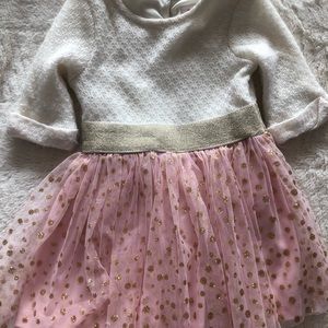 Gorgeous cream, pink, & gold dress.